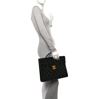 Chanel Patent Quilted Briefcase Laptop Bag Black 2 of 11