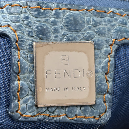 Fendi Denim Toad Mama Baguette Blue 6 of 9
