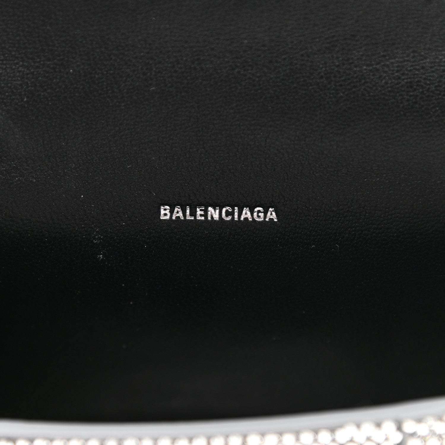 Balenciaga Strass Suede Hourglass Top Handle Bag XS Smoke Grey Crystal 9 of 10
