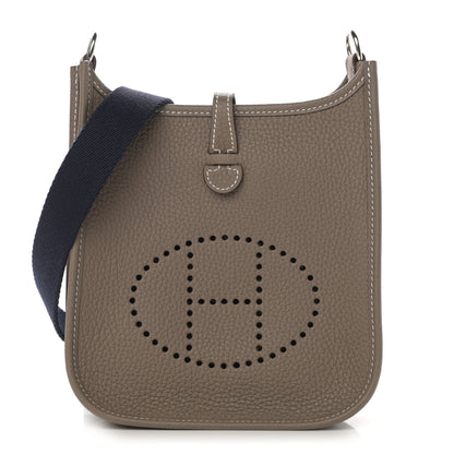 Hermes Taurillon Clemence Amazone Evelyne TPM Etoupe Bleu Indigo 1 of 11