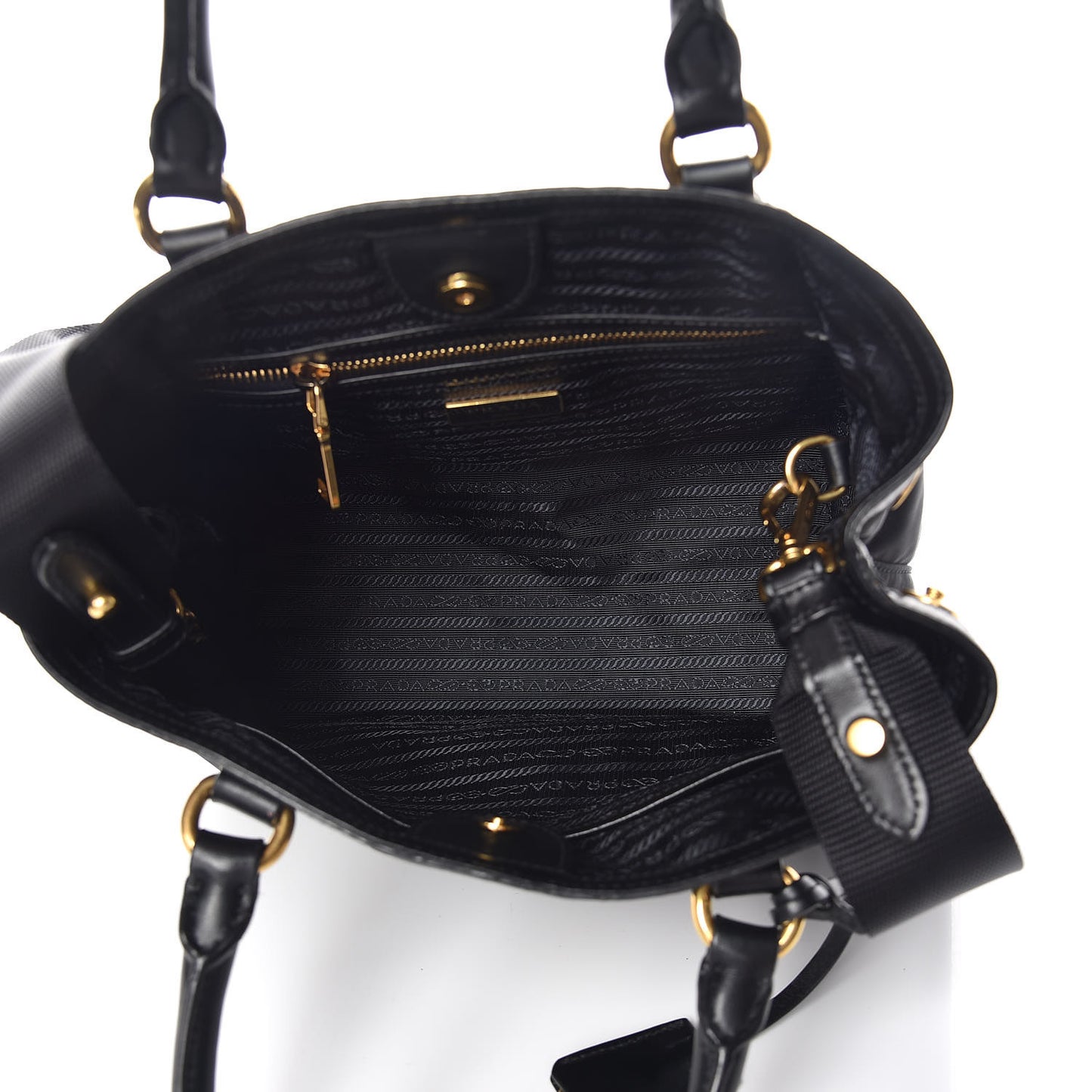 Tessuto Nylon Soft Calf Tote Black