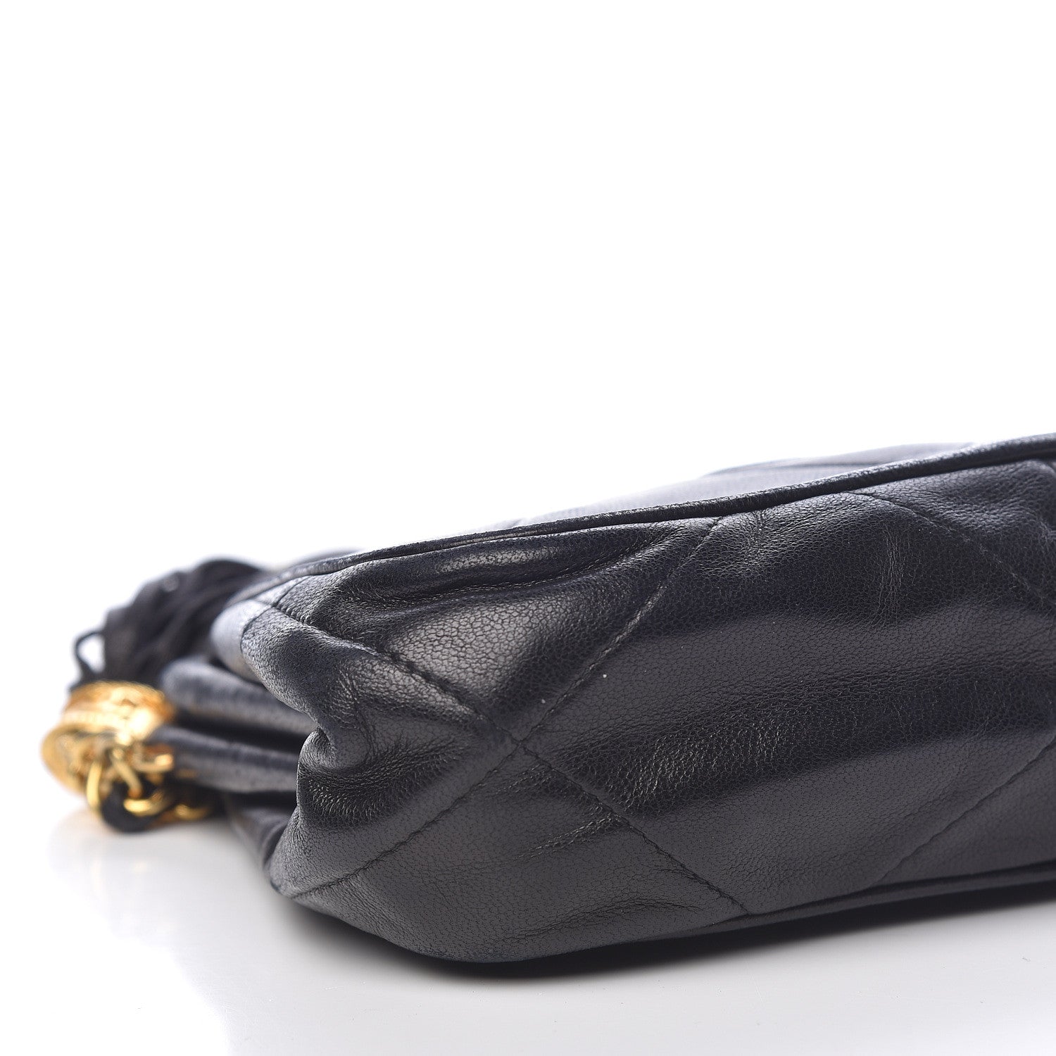Chanel Lambskin Quilted Tassel Kisslock Evening Bag Black 5 of 12