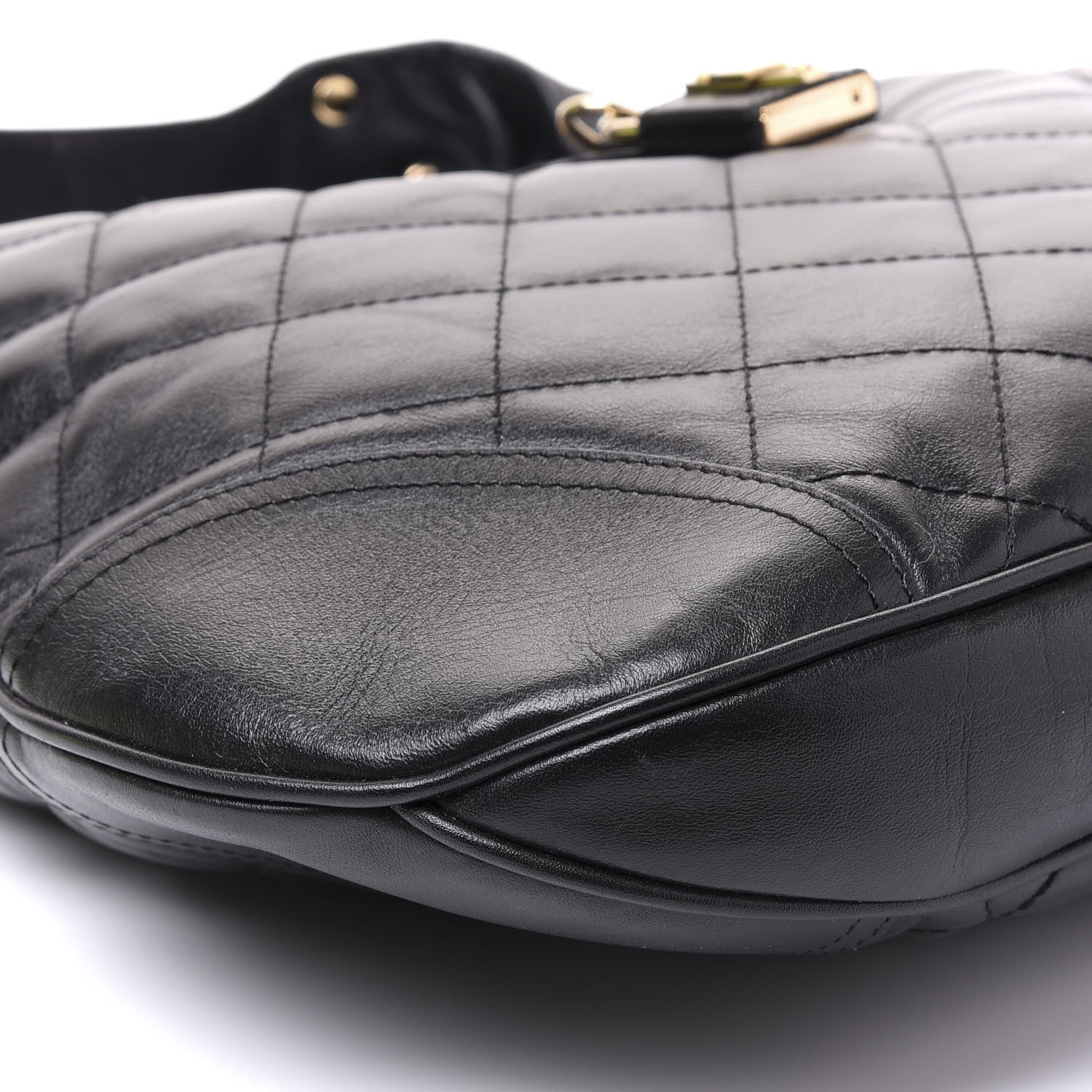 Burberry Calfskin Quilted Brook Hobo Black 7 of 8