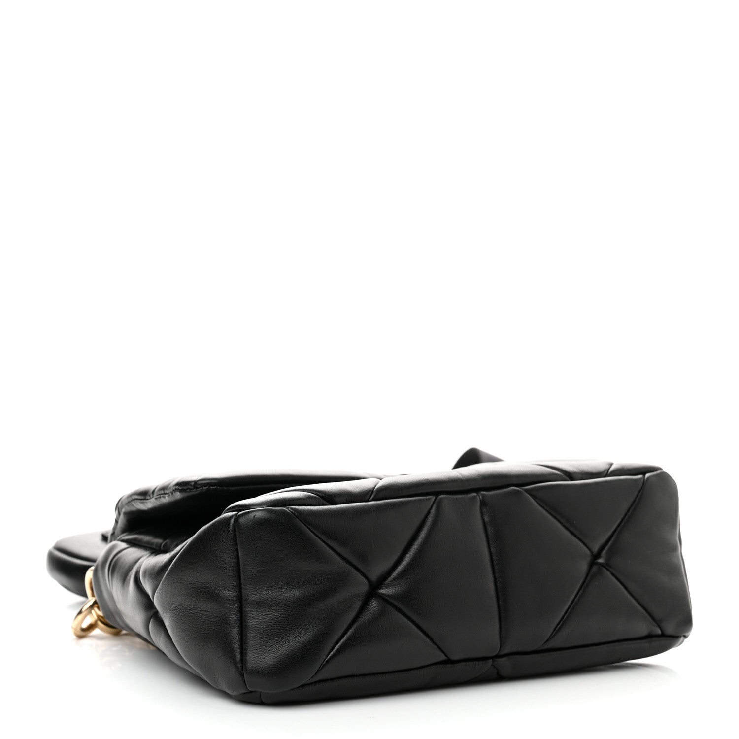Prada Nappa Re-Nylon Triangle Quilted Patchwork System Flap Shoulder Bag Black 3 of 9