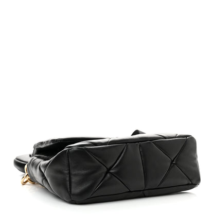 Prada Nappa Re-Nylon Triangle Quilted Patchwork System Flap Shoulder Bag Black 3 of 9