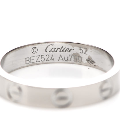 Cartier 18K White Gold 3.5mm LOVE Wedding Band Ring 52 6 4 of 5
