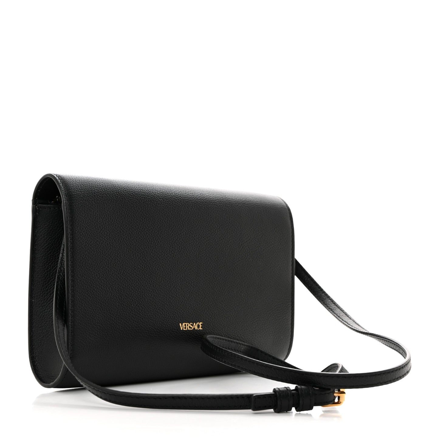 Grained Calfskin La Medusa Crossbody Bag Black