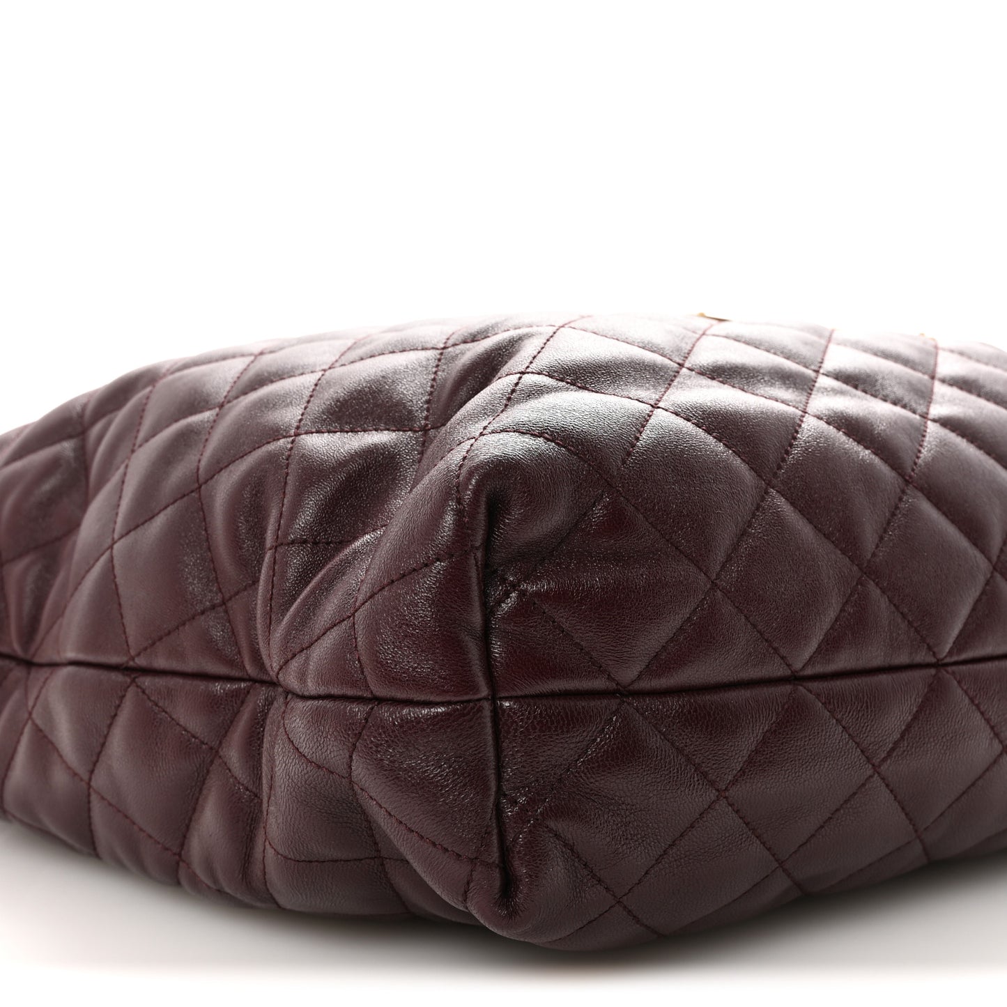 Lambskin Quilted Maxi Icare Shopping Tote  Rouge Cabernet
