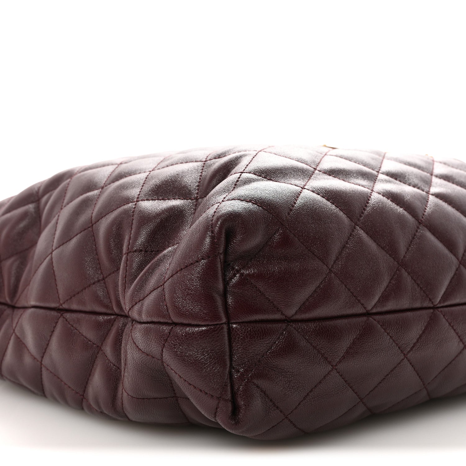 Saint Laurent Lambskin Quilted Maxi Icare Shopping Tote  Rouge Cabernet 9 of 10
