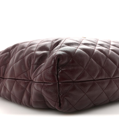 Saint Laurent Lambskin Quilted Maxi Icare Shopping Tote  Rouge Cabernet 9 of 10