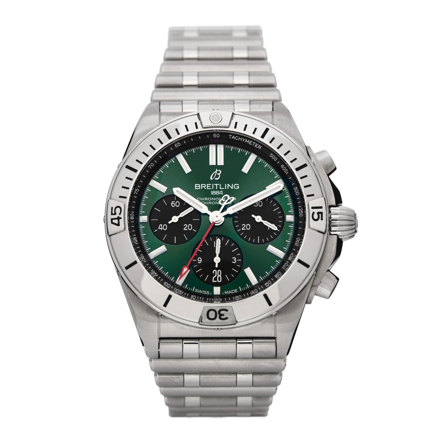 Stainless Steel 42mm Bentley Edition Chronomat Automatic Watch Green AB0134