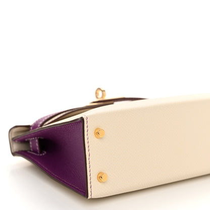 Hermes Epsom Horseshoe Mini Kelly Sellier 20 Craie Anemone 9 of 11