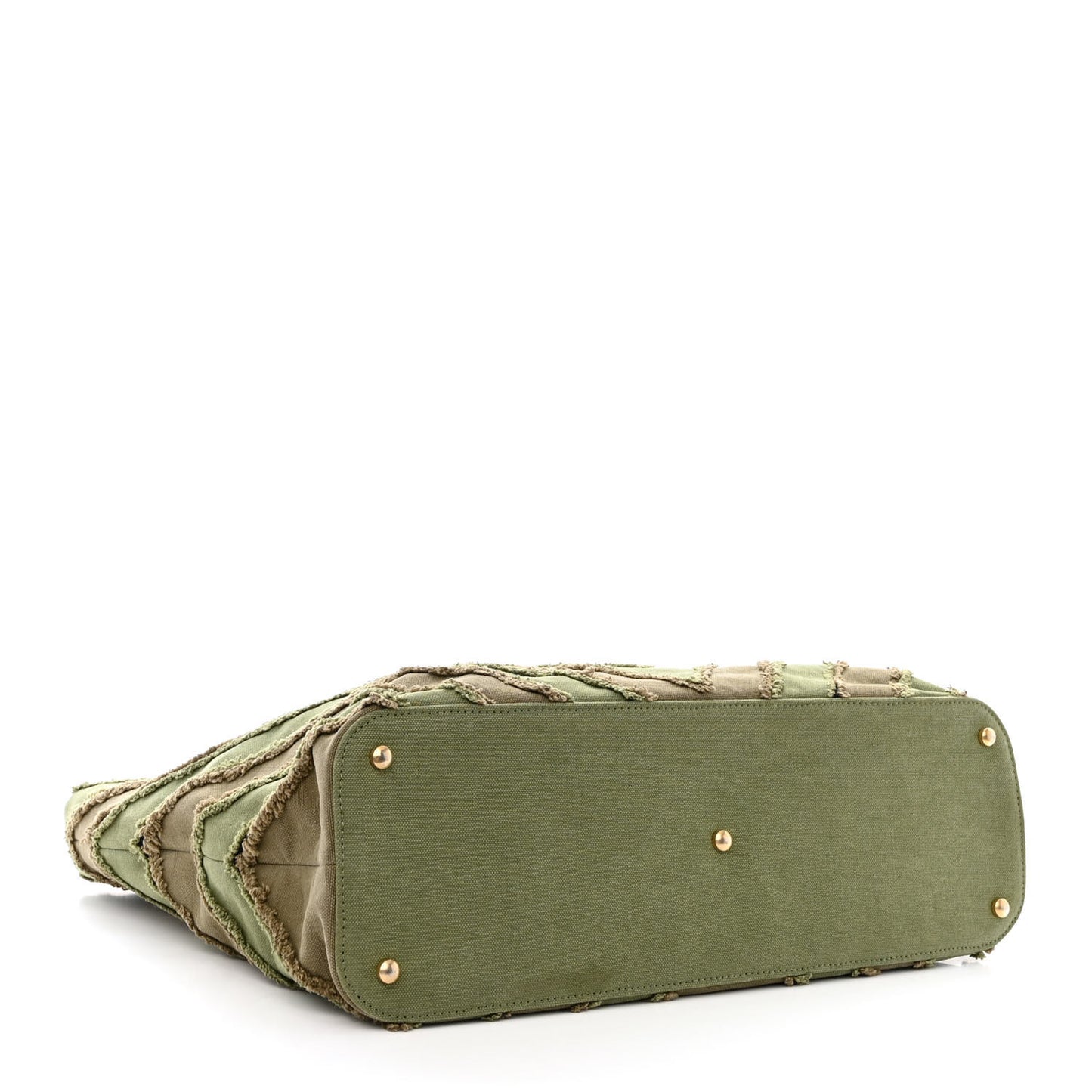 Canvas Chevron Cuba Patchwork Shopper Tote Khaki