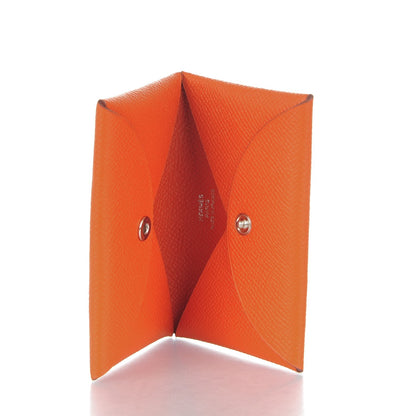 Hermes Epsom Calvi Card Case Orange 5 of 7