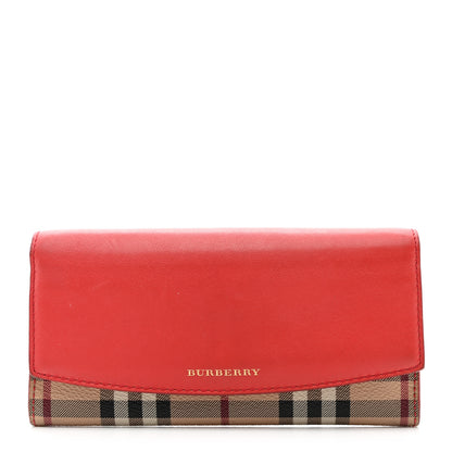 Burberry Calfskin Haymarket Check Henley Wallet Red 1 of 11