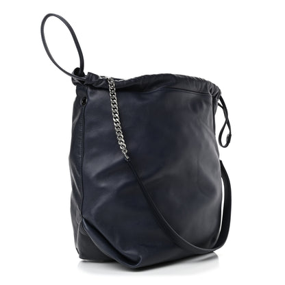 Saint Laurent Lambskin Teddy Drawstring Bag Dark Notte 2 of 4