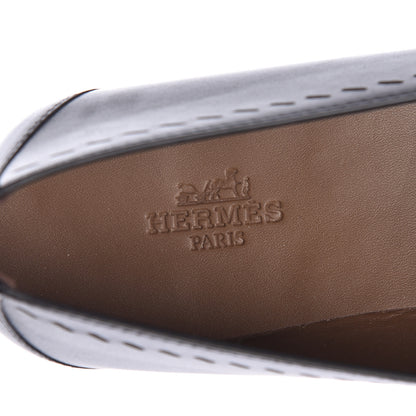 Hermes Calfskin Ovale Moccasin Loafers 37 Black 7 of 9