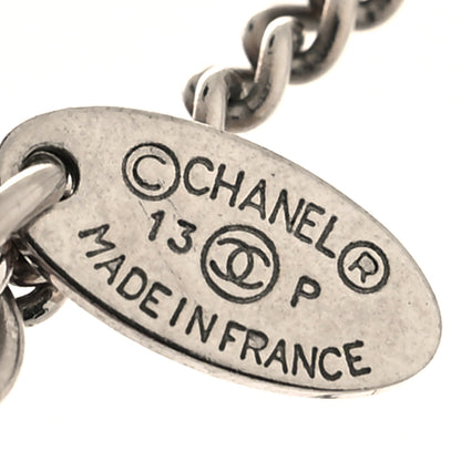 Chanel Resin Crystal Pearl Lace CC Necklace Silver Pink 4 of 4