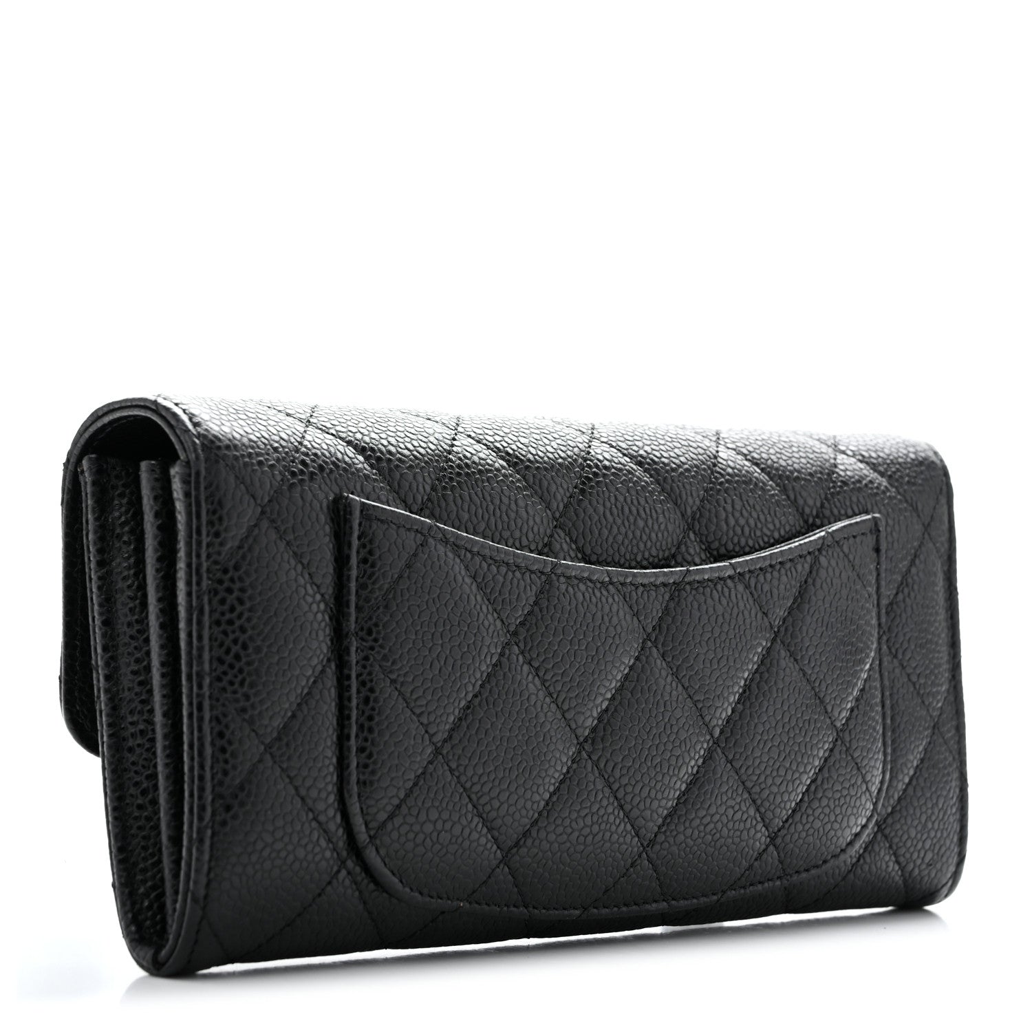 Chanel Caviar Quilted Large Gusset Flap Wallet Black 3 of 11