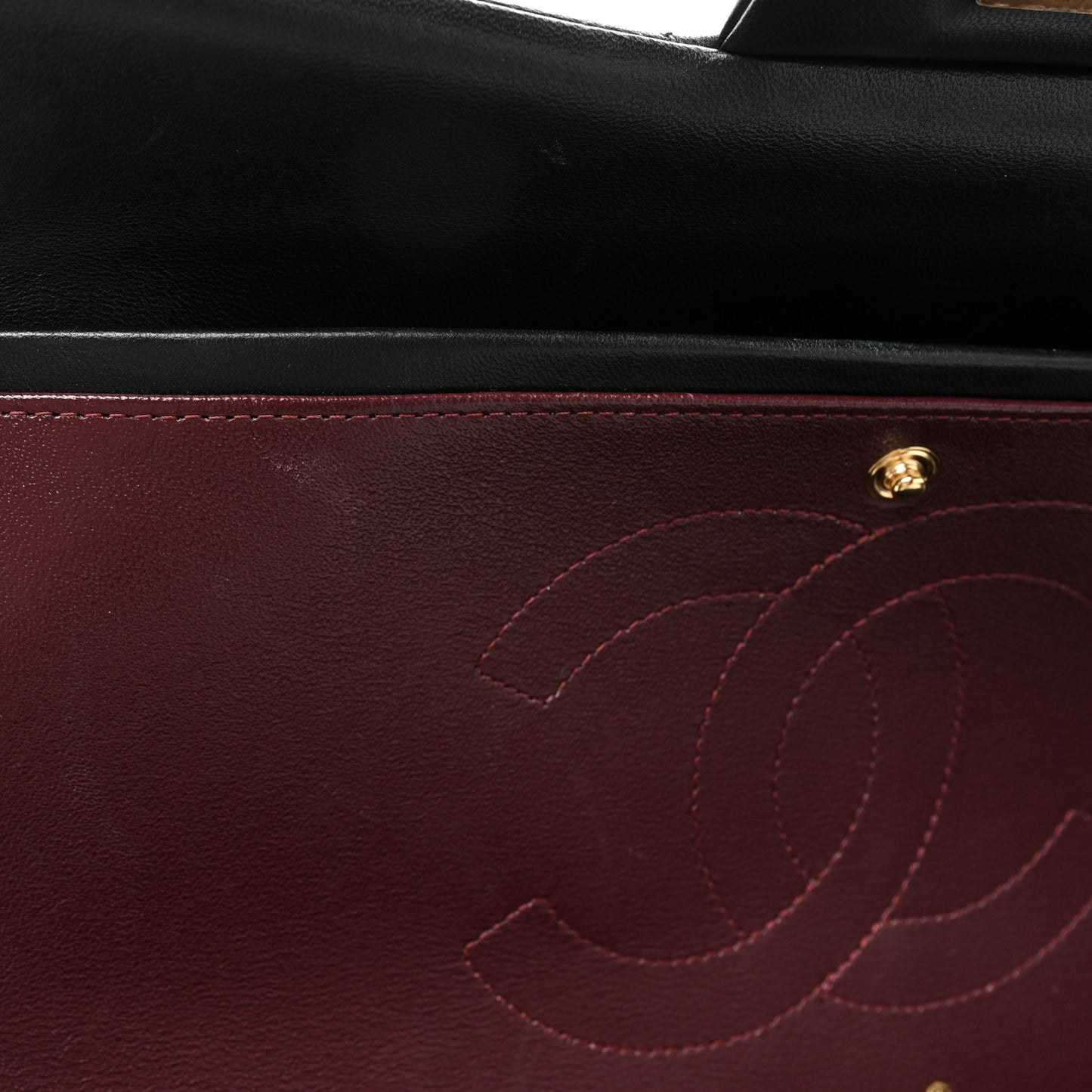 Lambskin Quilted Jumbo Double Flap Black