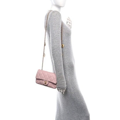 Chanel Lambskin Quilted Mini Heart Charms Flap Light Pink 2 of 16