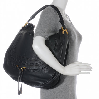 Chloe Leather Large Marcie Hobo Black 2 of 8