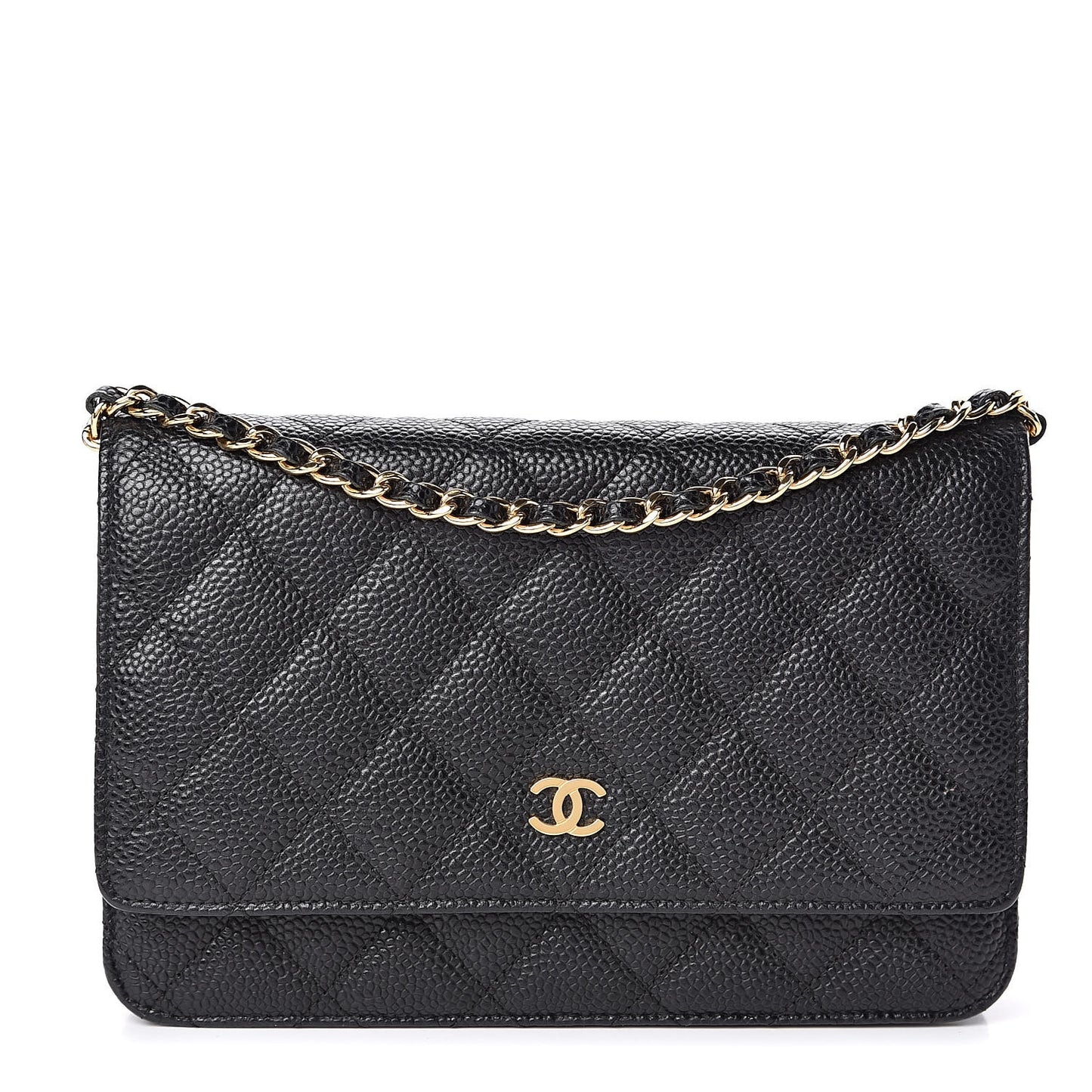 Caviar Quilted Wallet On Chain WOC Black