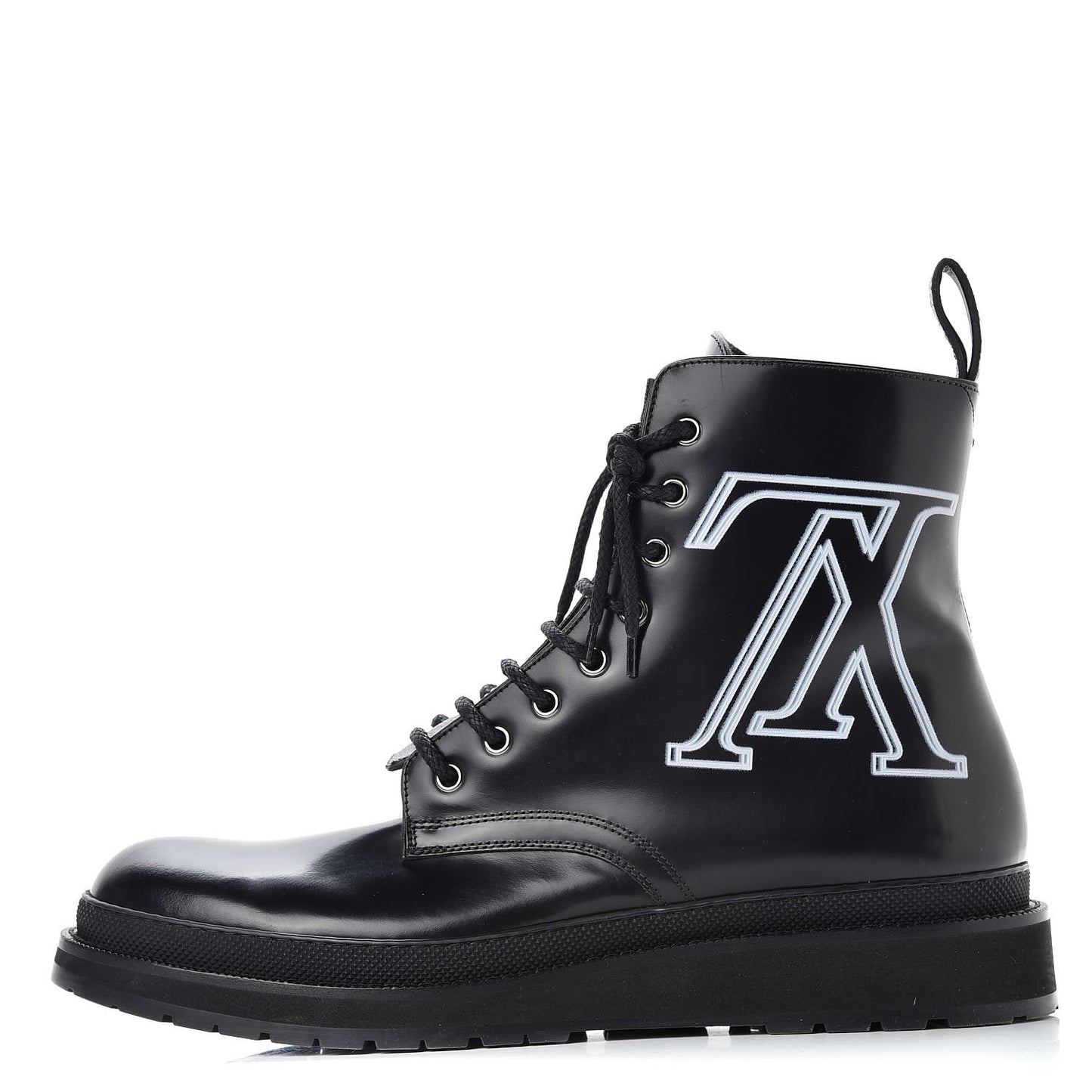 Calfskin Glazed Ice Ankle Boots 9.5 Black