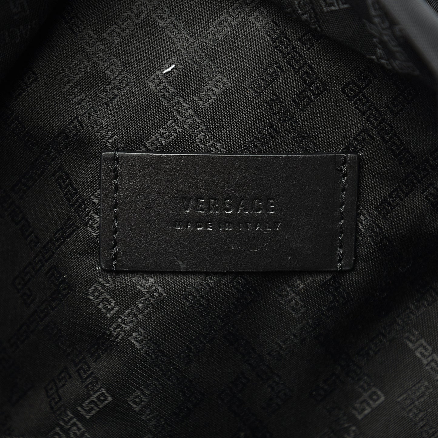 Nylon Logo Print Backpack Black White