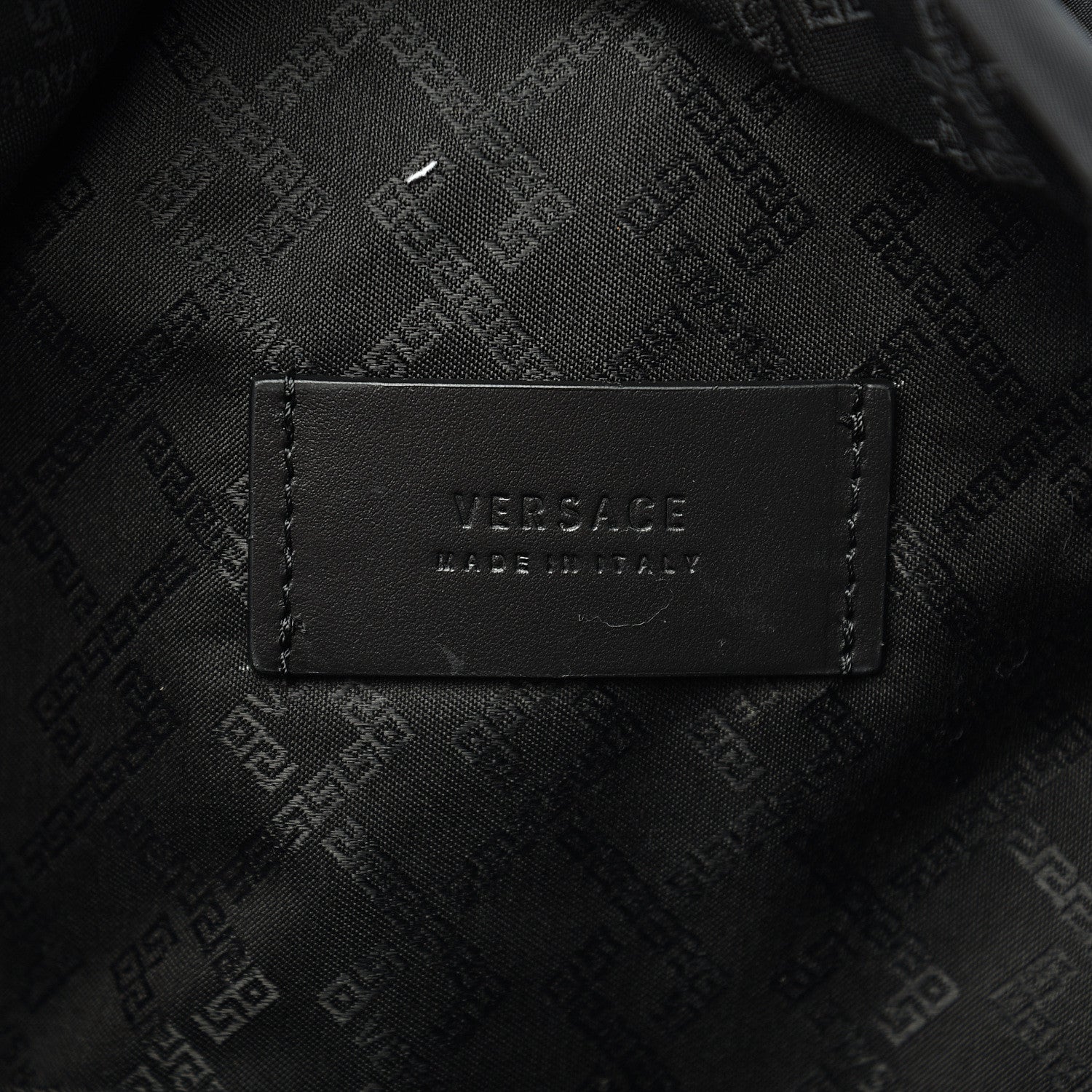 Versace Nylon Logo Print Backpack Black White 5 of 9