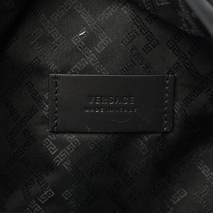 Versace Nylon Logo Print Backpack Black White 5 of 9