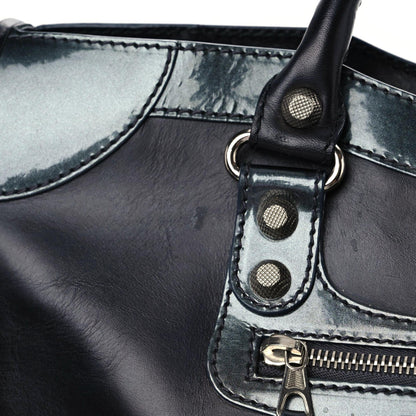 Balenciaga Smooth Calfskin Metallic Patent Giant 12 Silver Hardware City Black Gris 17 of 22