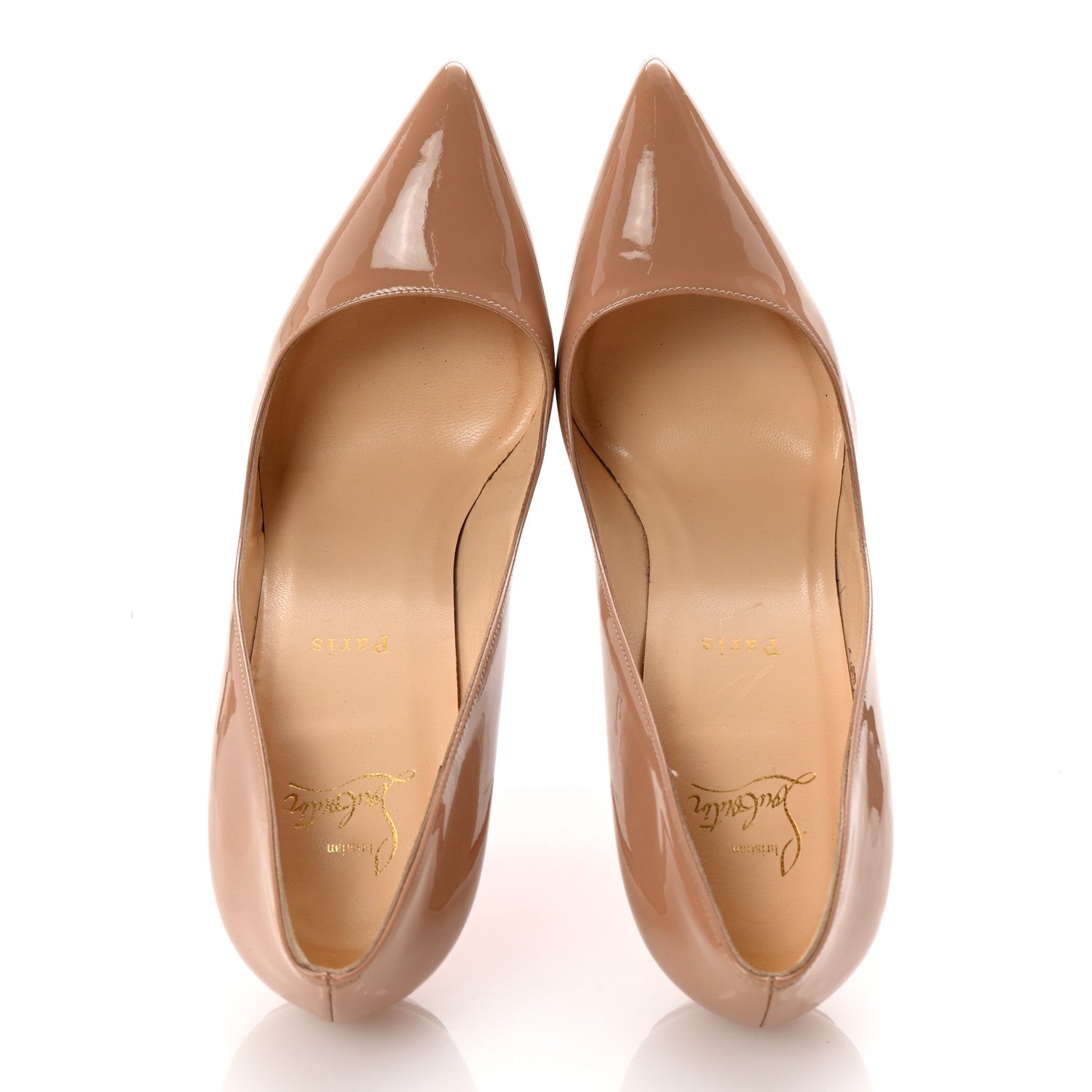 Christian Louboutin Patent Pigalle Plato 120 Pumps 40.5 Nude 2 of 9