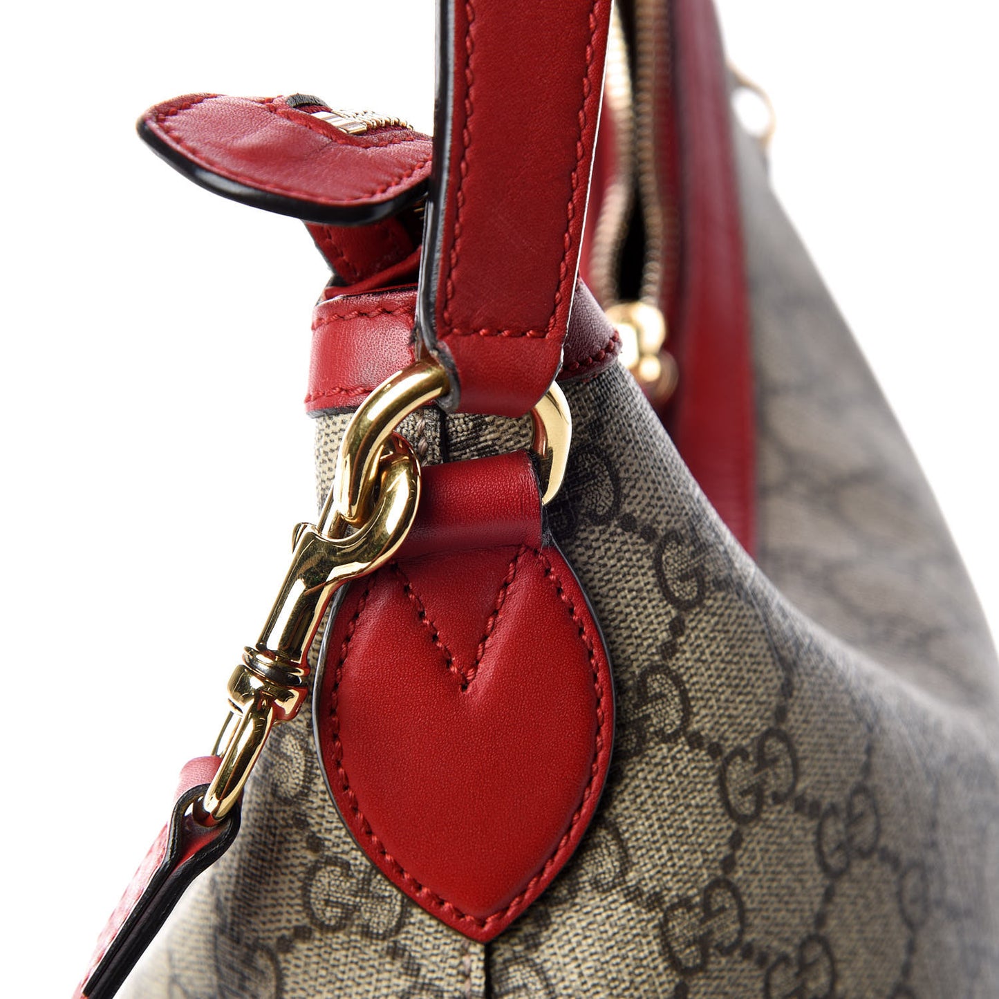 GG Supreme Monogram Linea A Hobo Red