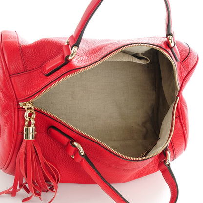 Gucci Pebbled Calfskin Medium Soho Boston Red 5 of 7