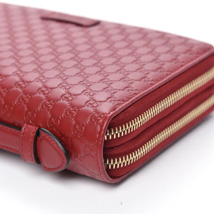 Gucci Microguccissima Zip Around Top Handle Travel Wallet Red 8 of 10