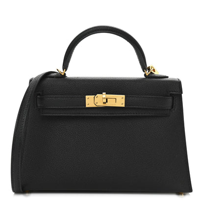 Hermes Chevre Chandra Mini Kelly Sellier 20 Black 1 of 11