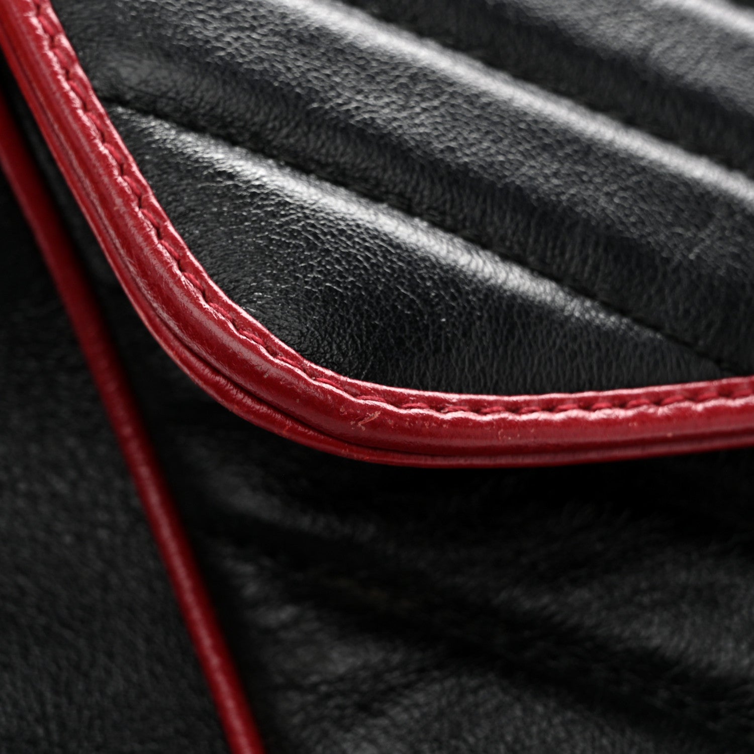Gucci Vintage Effect Calfskin Matelasse Diagonal Large Torchon GG Marmont Shoulder Bag Black Romantic Cherry 13 of 13
