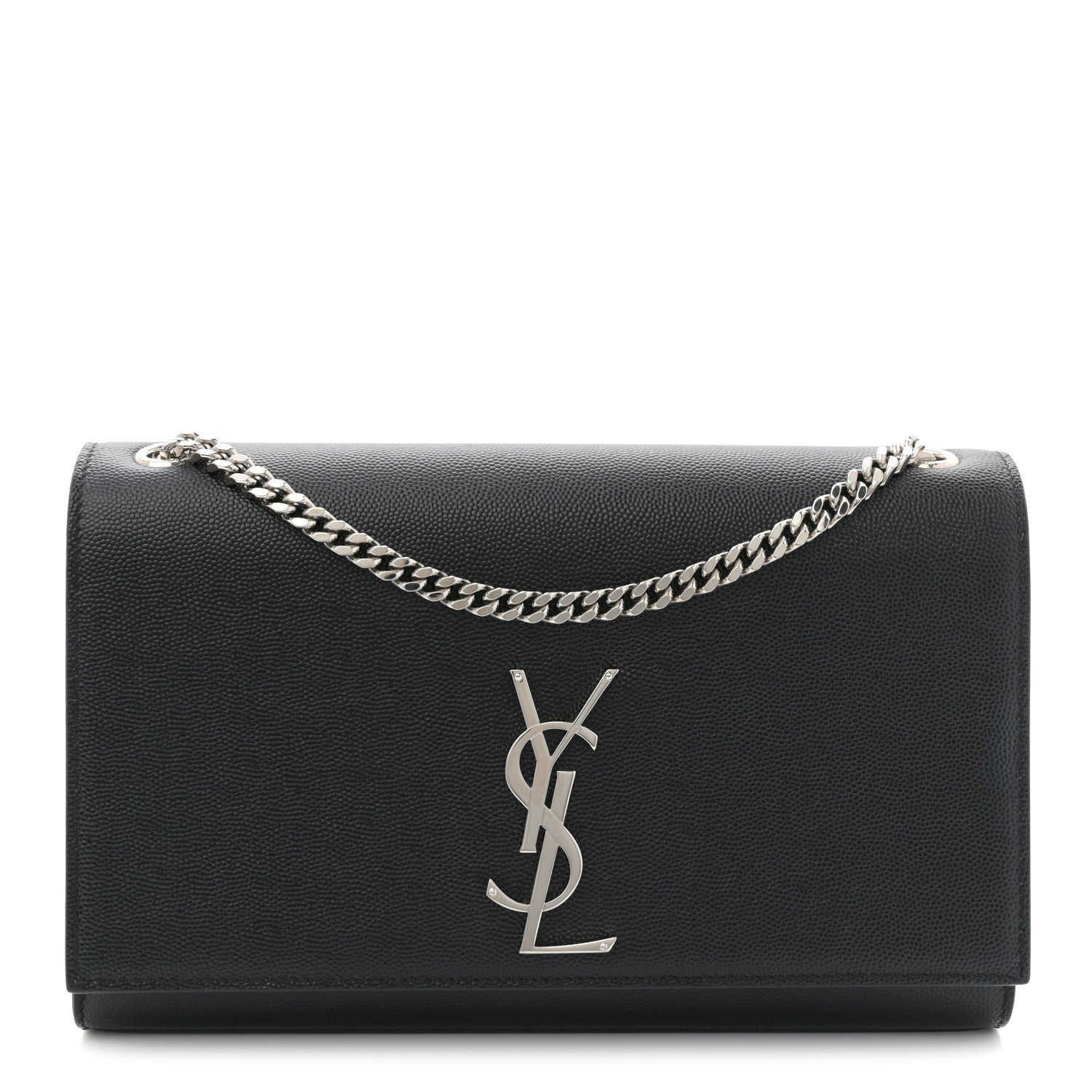 Saint Laurent Grain De Poudre Medium Classic Monogram Kate Satchel Black 1 of 11
