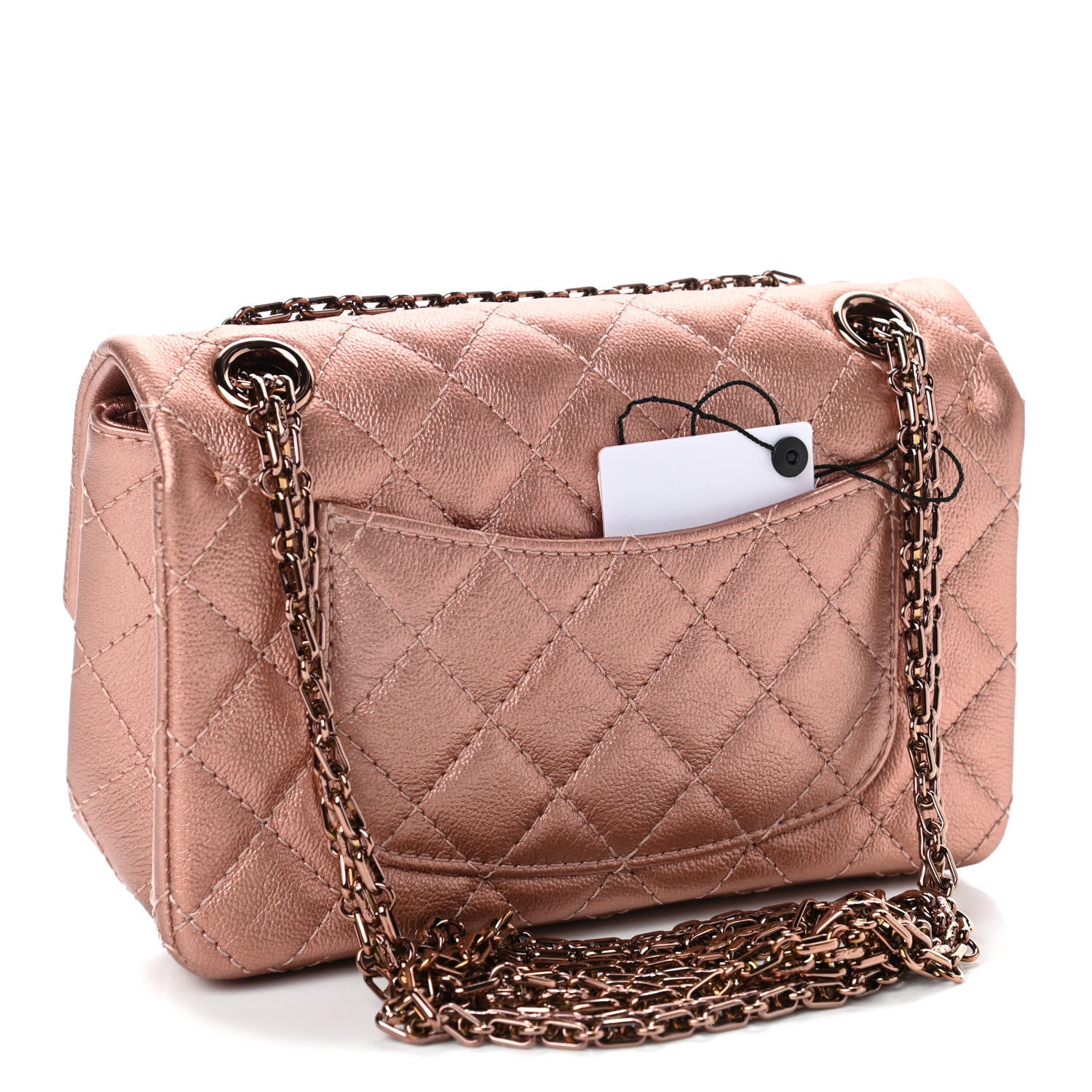 Chanel Metallic Grained Calfskin Quilted 2.55 Reissue Mini Flap Copper Pink 2 of 4