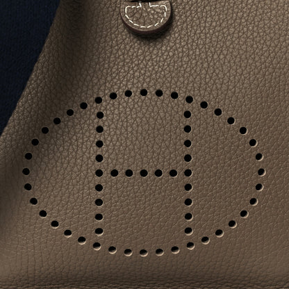 Hermes Taurillon Clemence Amazone Evelyne TPM Etoupe Bleu Indigo 9 of 11