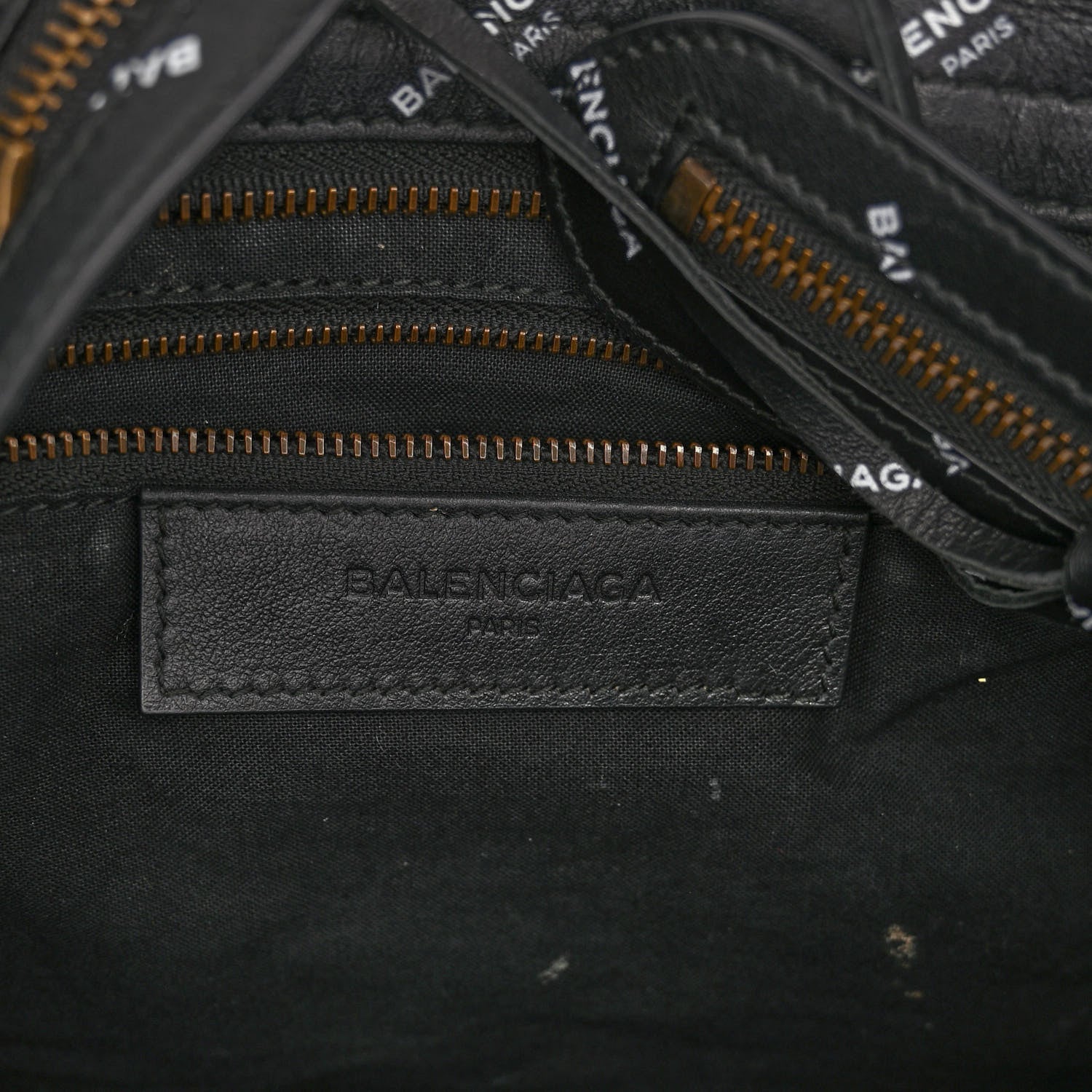 Balenciaga Veau Allover Logo Classic Hardware City Black White 6 of 9
