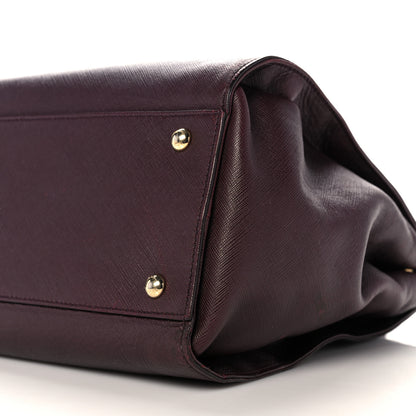 Salvatore Ferragamo Printed Calfskin Beky Tote Burgundy 8 of 25
