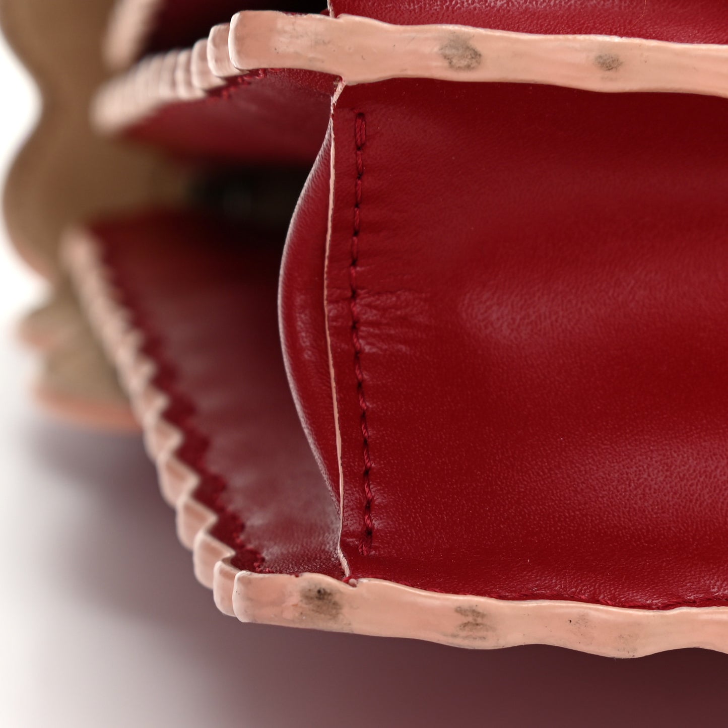 Vitello Liberty Scalloped Studded Kan I Shoulder Bag Fragola