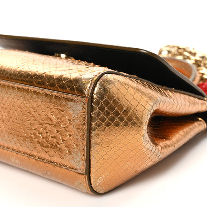 Dolce & Gabbana Snakeskin Small Miss Sicily Satchel Gold 9 of 10