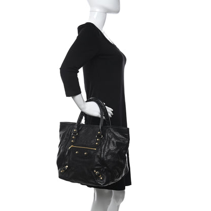 Balenciaga Agneau Giant 12 Gold Hardware S Sunday Tote Black 2 of 10