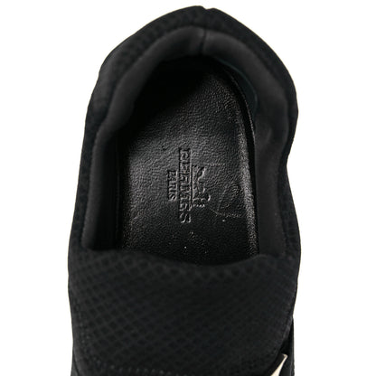 Hermes Technical Canvas Calfskin Run Sneakers 37.5 Black 7 of 9