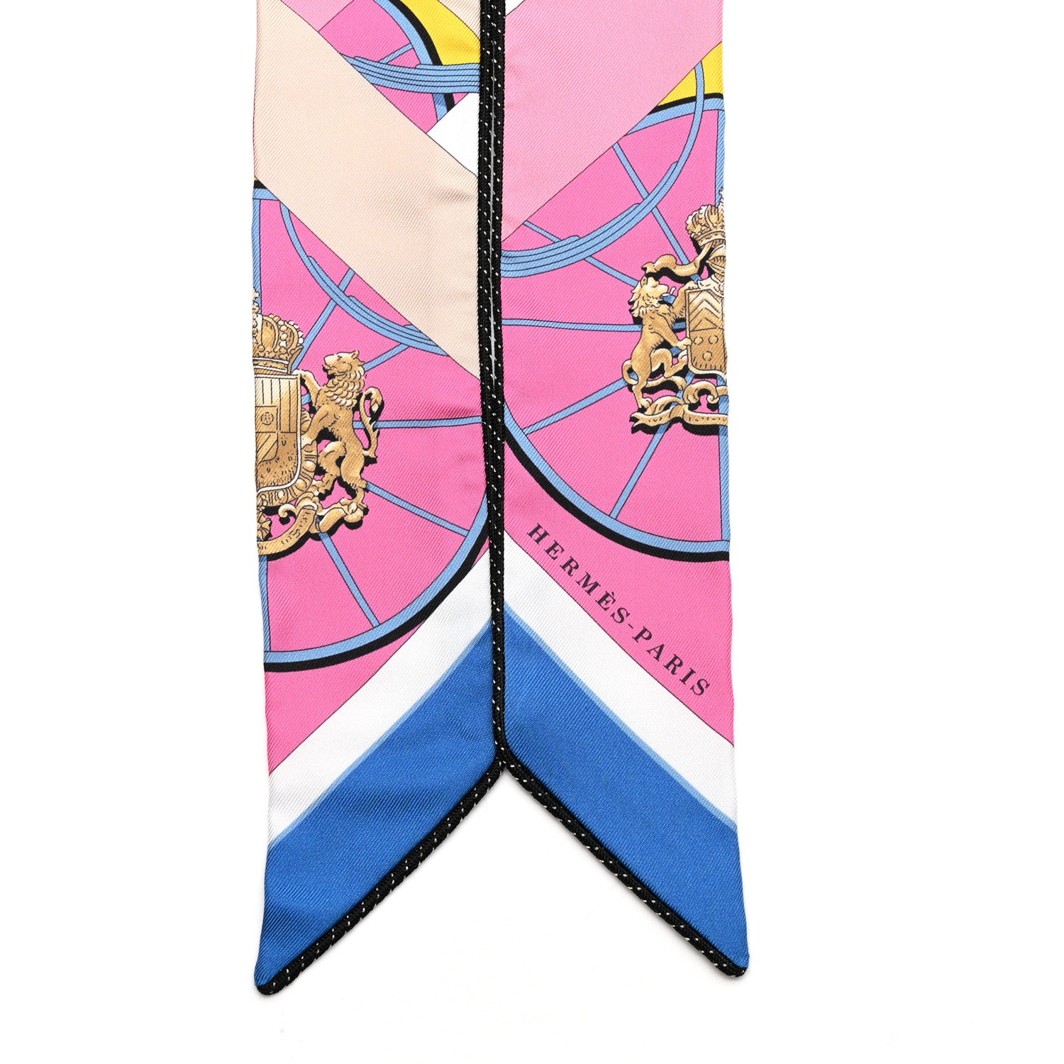 Hermes Silk Springs Springs Twilly Rose Bleu Black 2 of 4