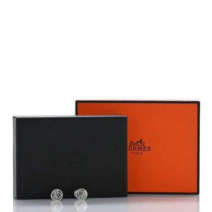 Hermes Sterling Silver TPM Ex-Libris Earrings 5 of 5