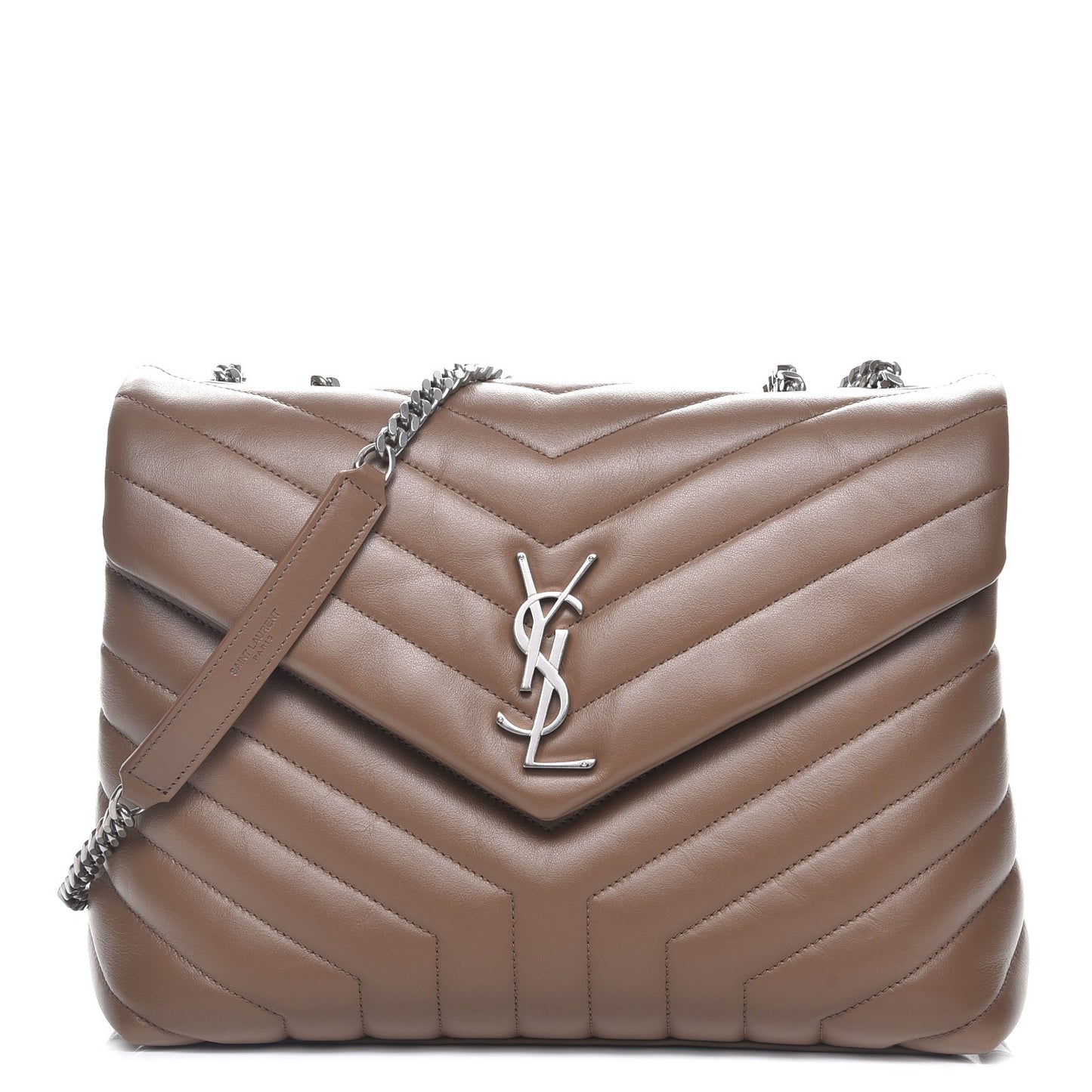 Calfskin Y Quilted Monogram Medium Loulou Chain Satchel Desert Storm